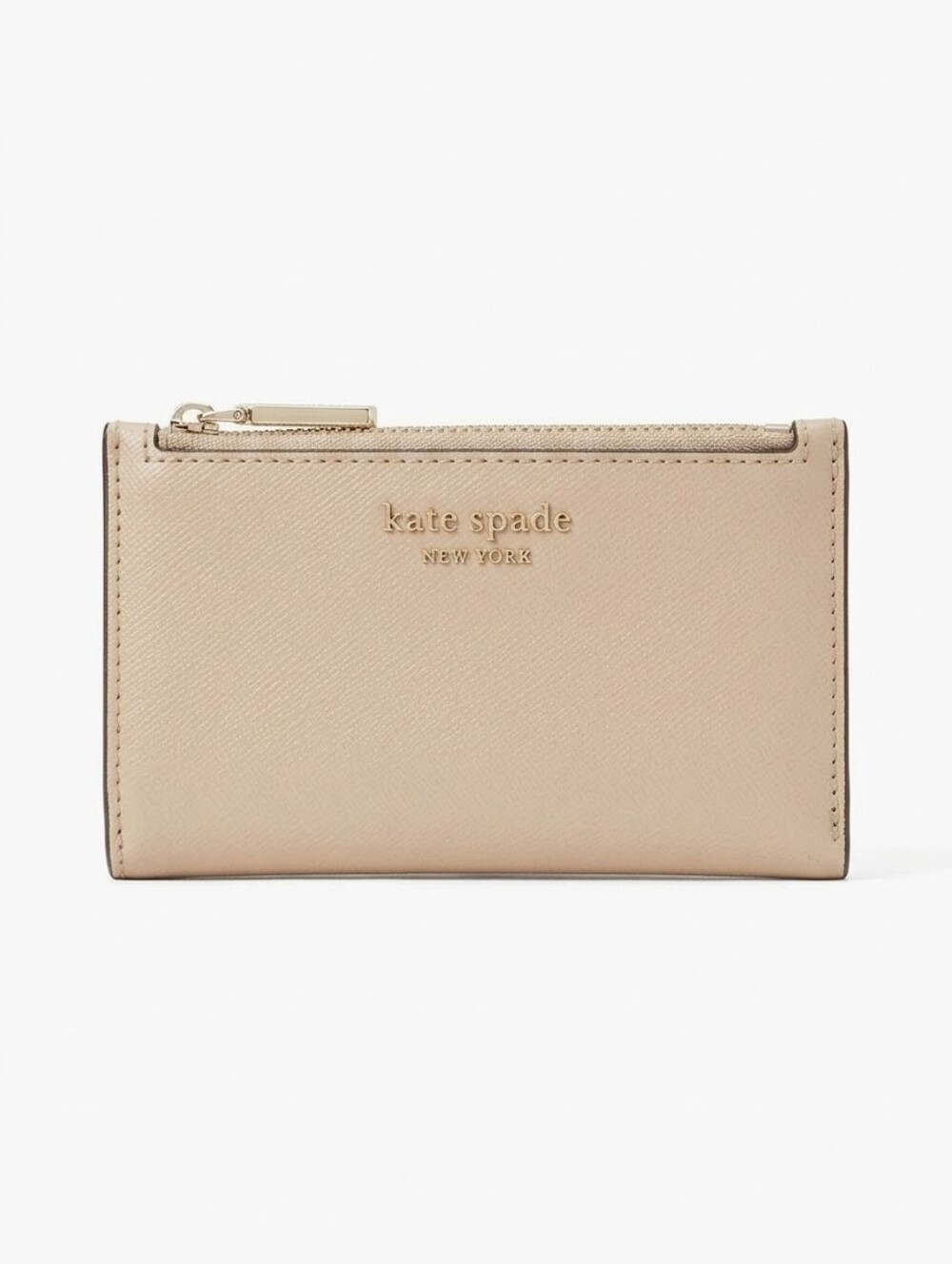 kate spade New York Beige Compact Zip Wallet